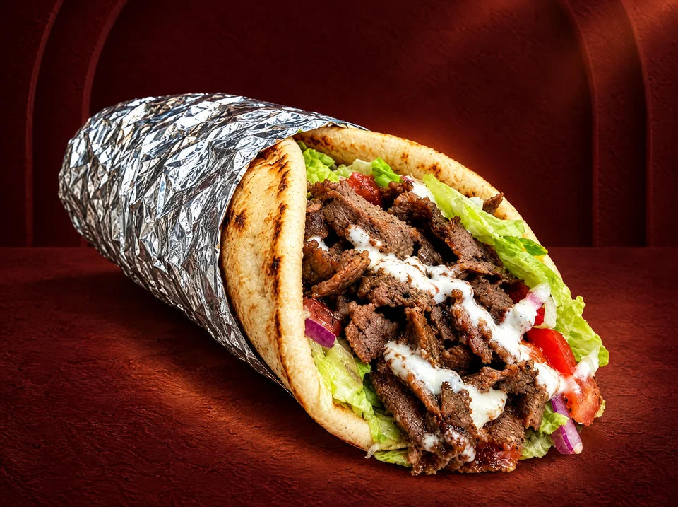 Lamb gyro in warm pita
